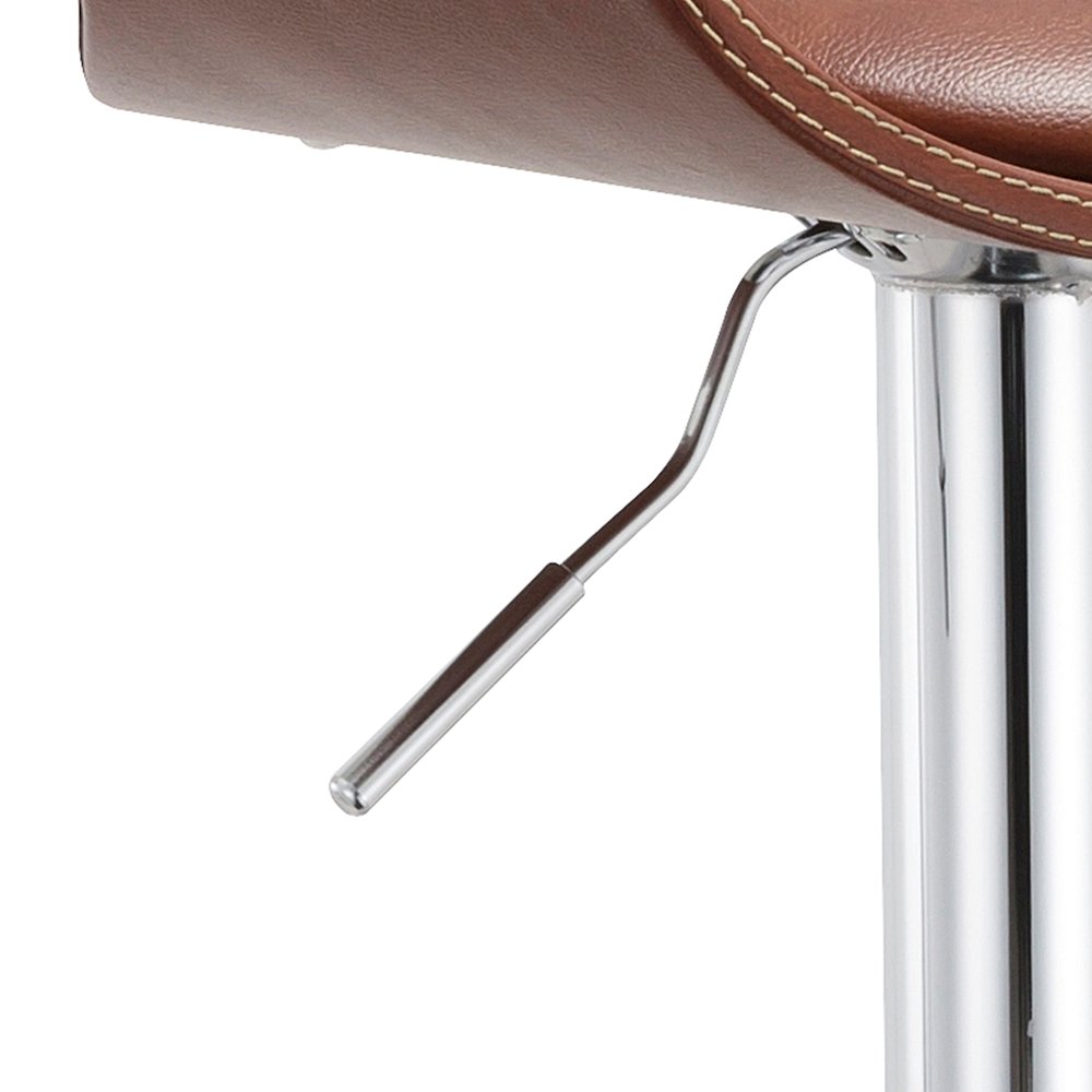 Contemporary Swivel Adjustable Barstool with Padded Seat and Back. Picture 4