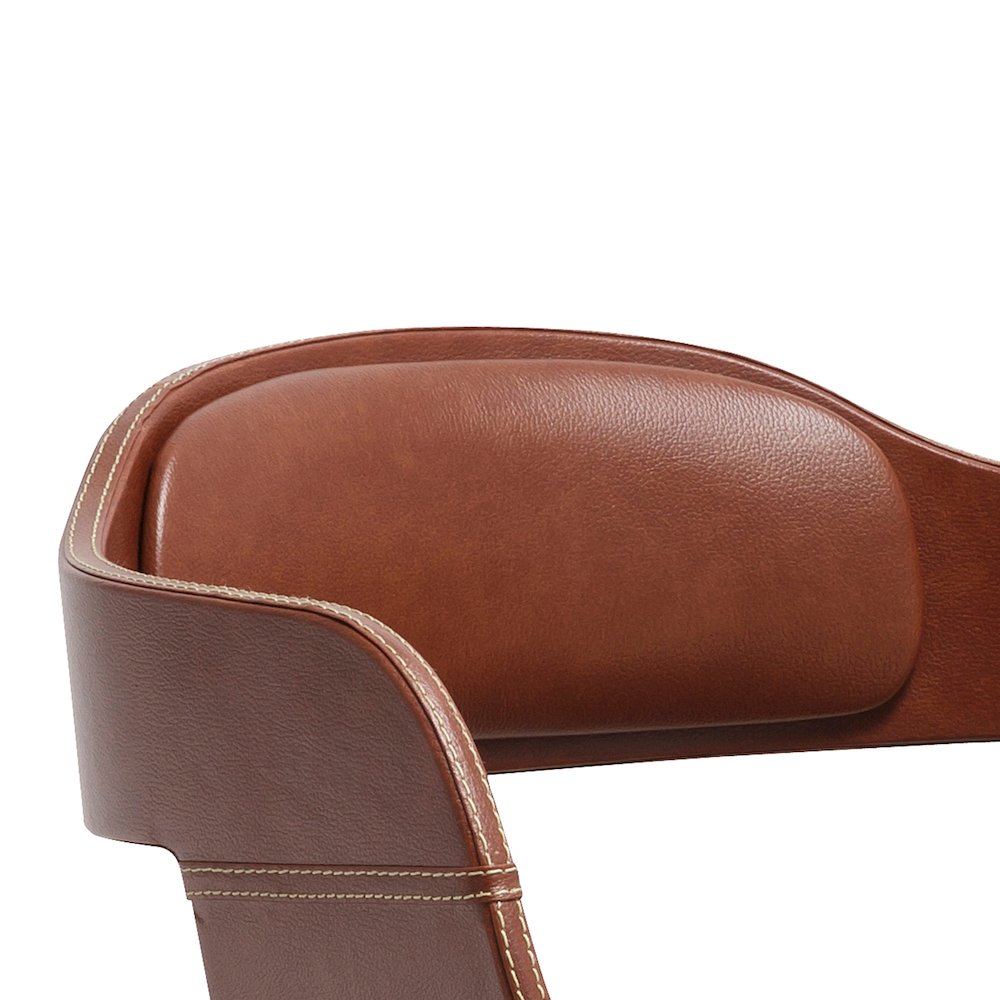 Contemporary Swivel Adjustable Barstool with Padded Seat and Back. Picture 7