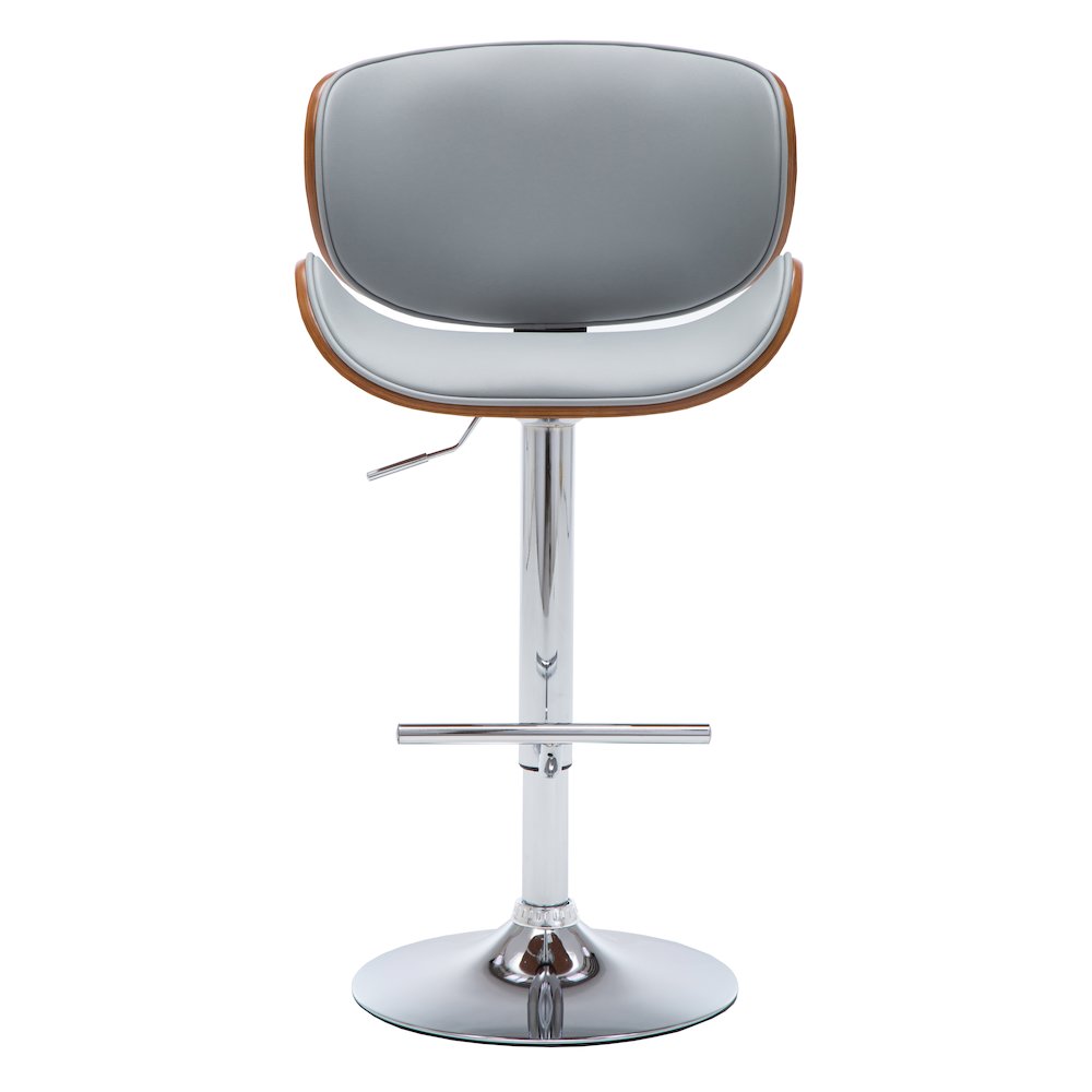 Modern Contemporary Swivel Walnut Bentwood Lift Adjustable Height Bar Stool. Picture 3