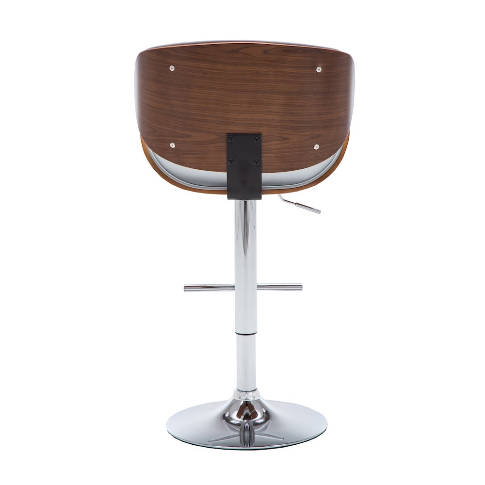 Modern Contemporary Swivel Walnut Bentwood Lift Adjustable Height Bar Stool. Picture 4