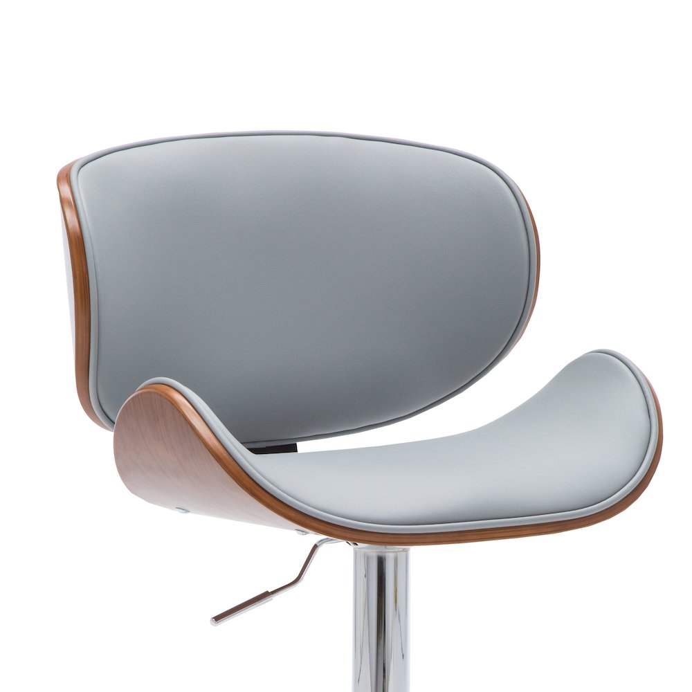 Modern Contemporary Swivel Walnut Bentwood Lift Adjustable Height Bar Stool. Picture 5