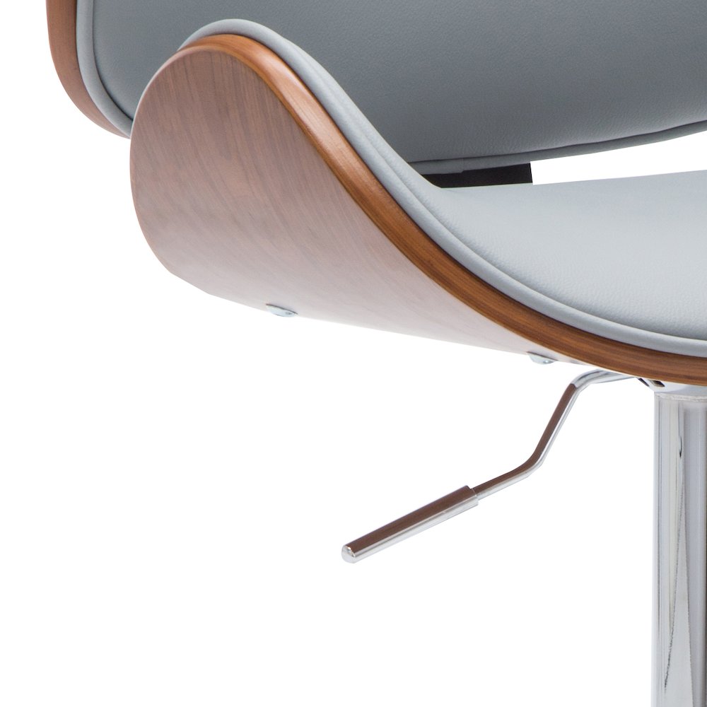 Modern Contemporary Swivel Walnut Bentwood Lift Adjustable Height Bar Stool. Picture 6