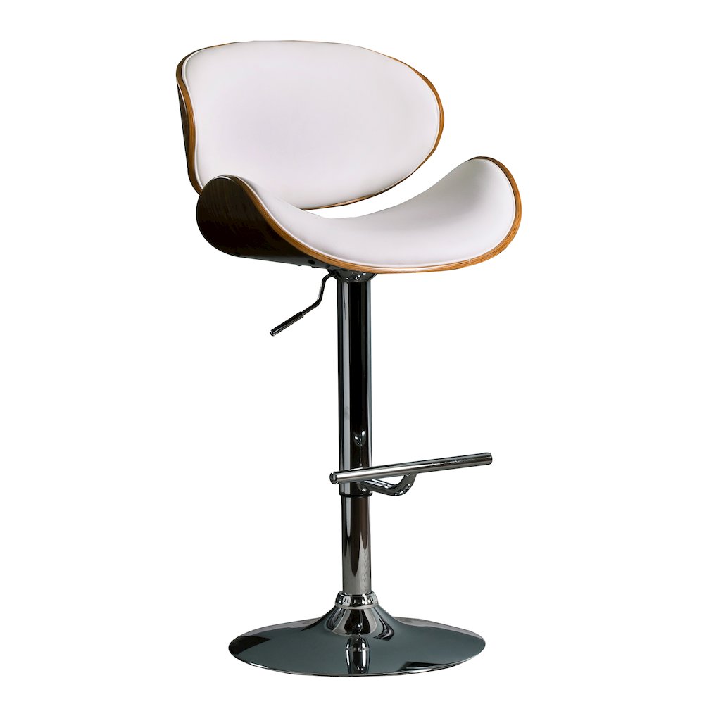 Modern Contemporary Swivel Walnut Bentwood Lift Adjustable Height Bar Stool. Picture 1