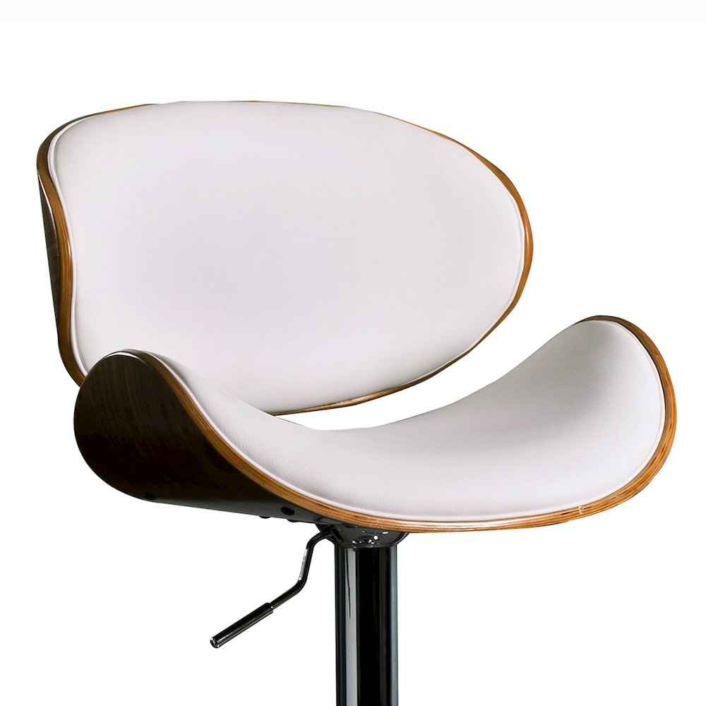 Modern Contemporary Swivel Walnut Bentwood Lift Adjustable Height Bar Stool. Picture 8