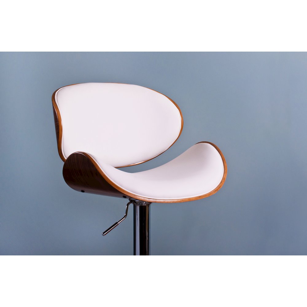Modern Contemporary Swivel Walnut Bentwood Lift Adjustable Height Bar Stool. Picture 7