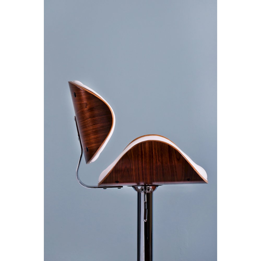 Modern Contemporary Swivel Walnut Bentwood Lift Adjustable Height Bar Stool. Picture 9