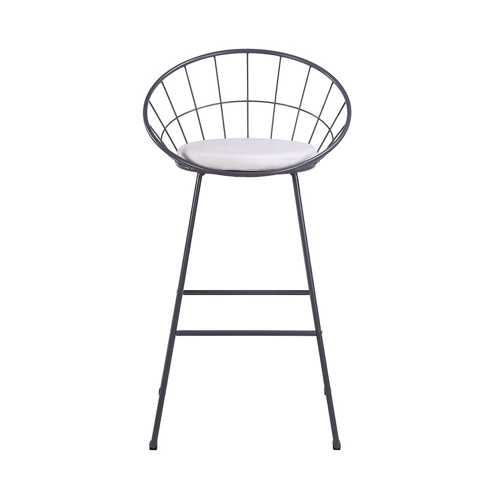 Nordic Bar Stool Bar Chair Wrought Iron Stool Modern Barstool, Set of 2, Grey. Picture 4