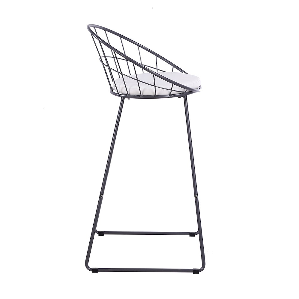 Nordic Bar Stool Bar Chair Wrought Iron Stool Modern Barstool, Set of 2, Grey. Picture 5