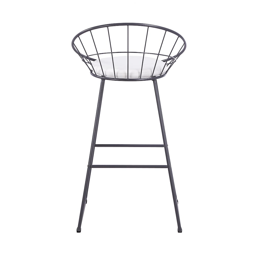 Nordic Bar Stool Bar Chair Wrought Iron Stool Modern Barstool, Set of 2, Grey. Picture 6