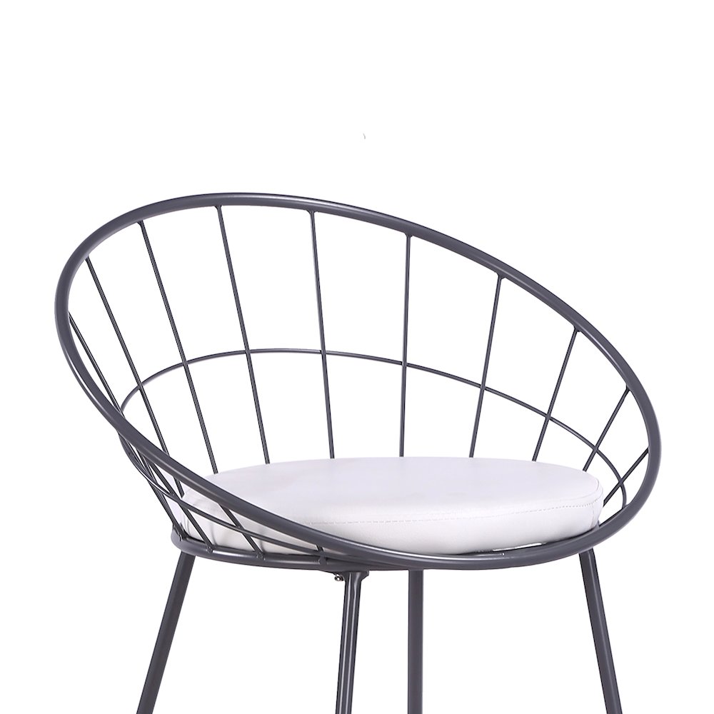Nordic Bar Stool Bar Chair Wrought Iron Stool Modern Barstool, Set of 2, Grey. Picture 7