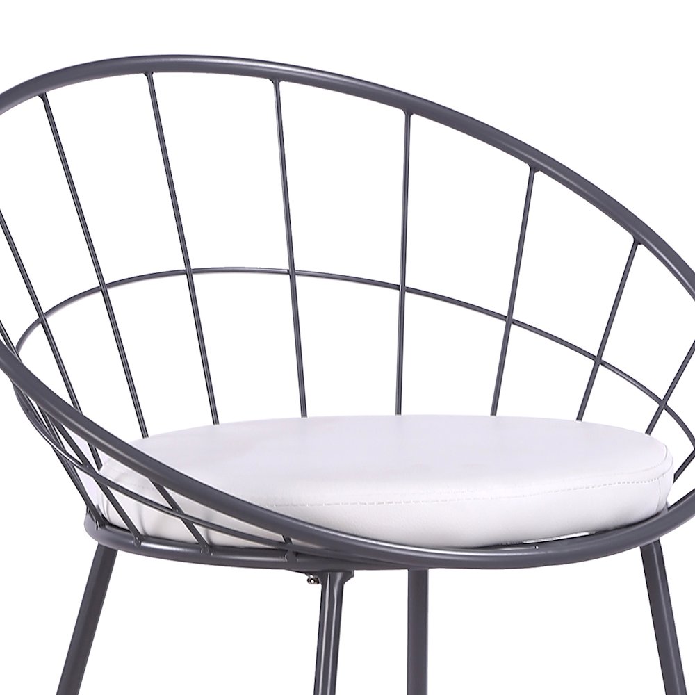 Nordic Bar Stool Bar Chair Wrought Iron Stool Modern Barstool, Set of 2, Grey. Picture 8