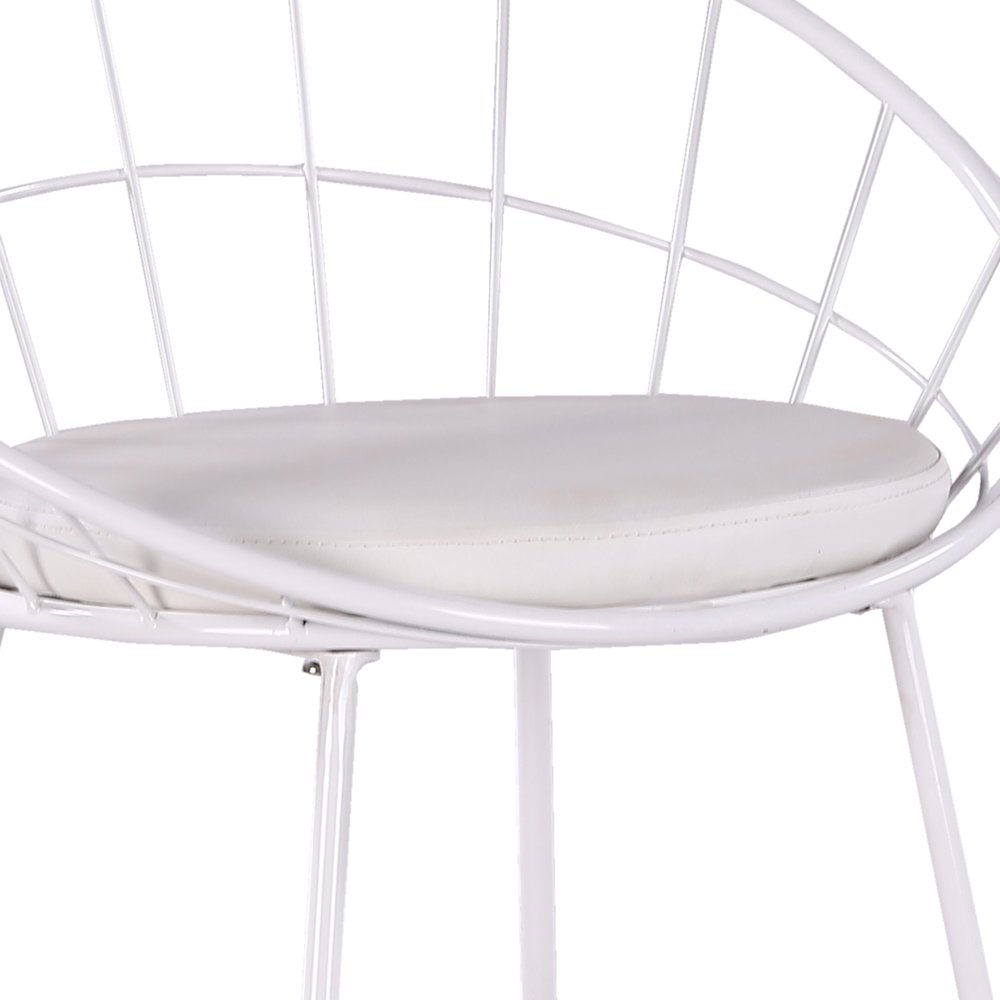 Nordic Bar Stool Bar Chair Wrought Iron Stool Modern Barstool, Set of 2, White. Picture 7