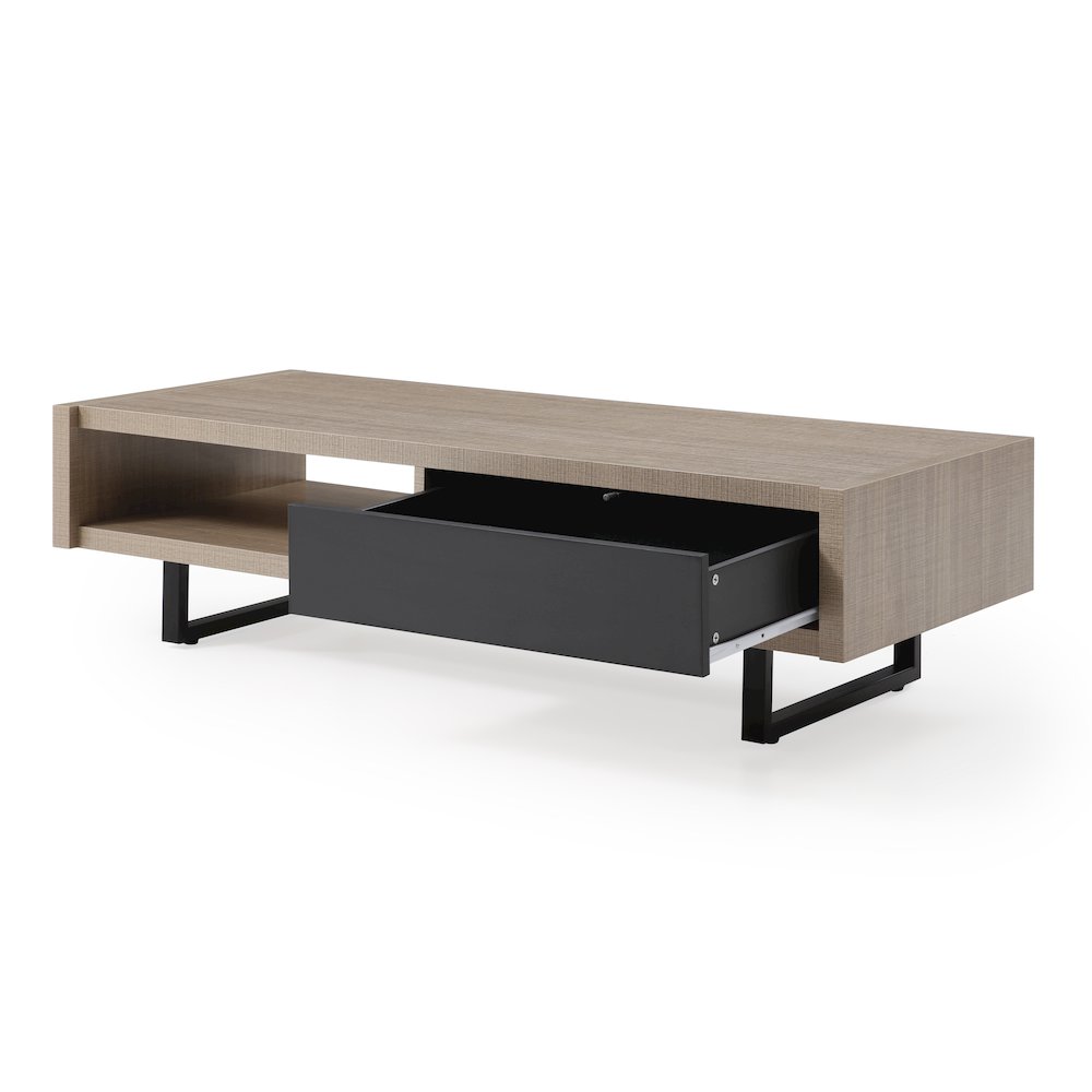Mid-Century Modern Ash Living Room Coffee Table, Tan. Picture 1