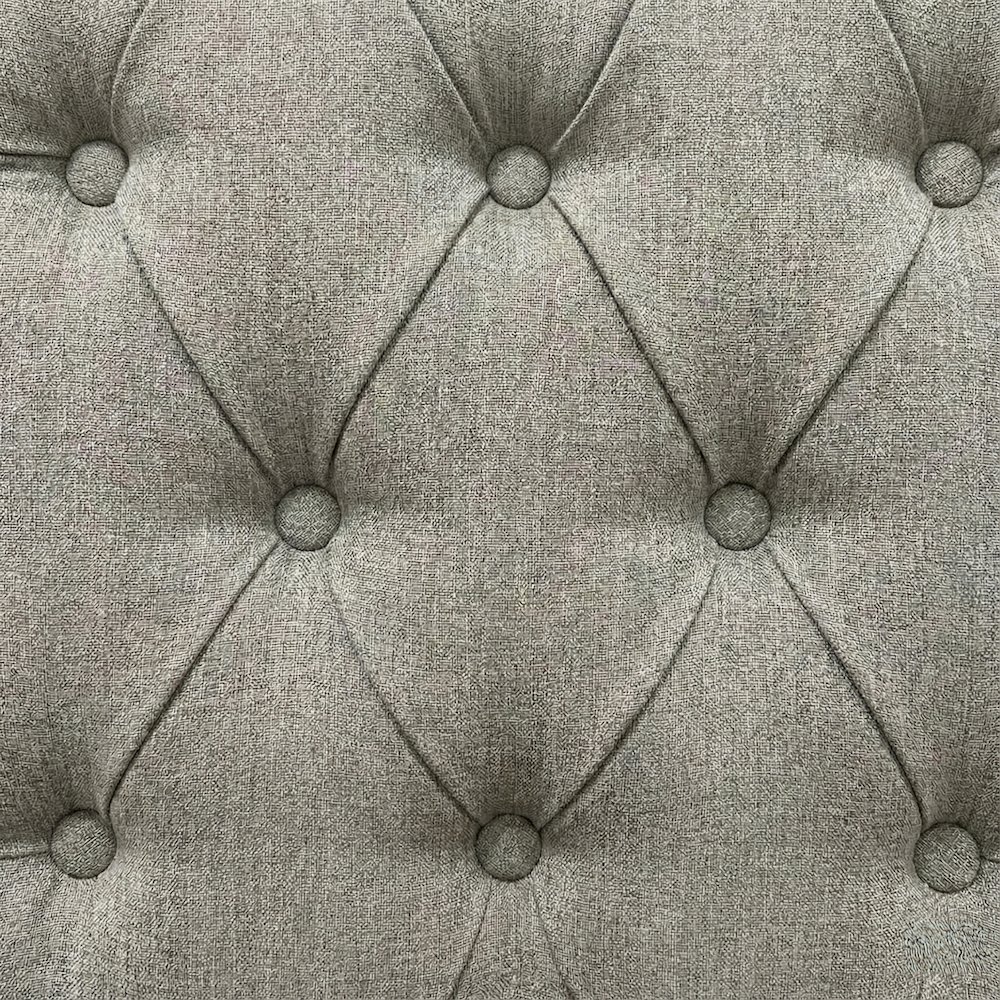 Natalie Roll Top Tufted Light Grey Linen Fabric Modern Dining Chair (Set of 2). Picture 7