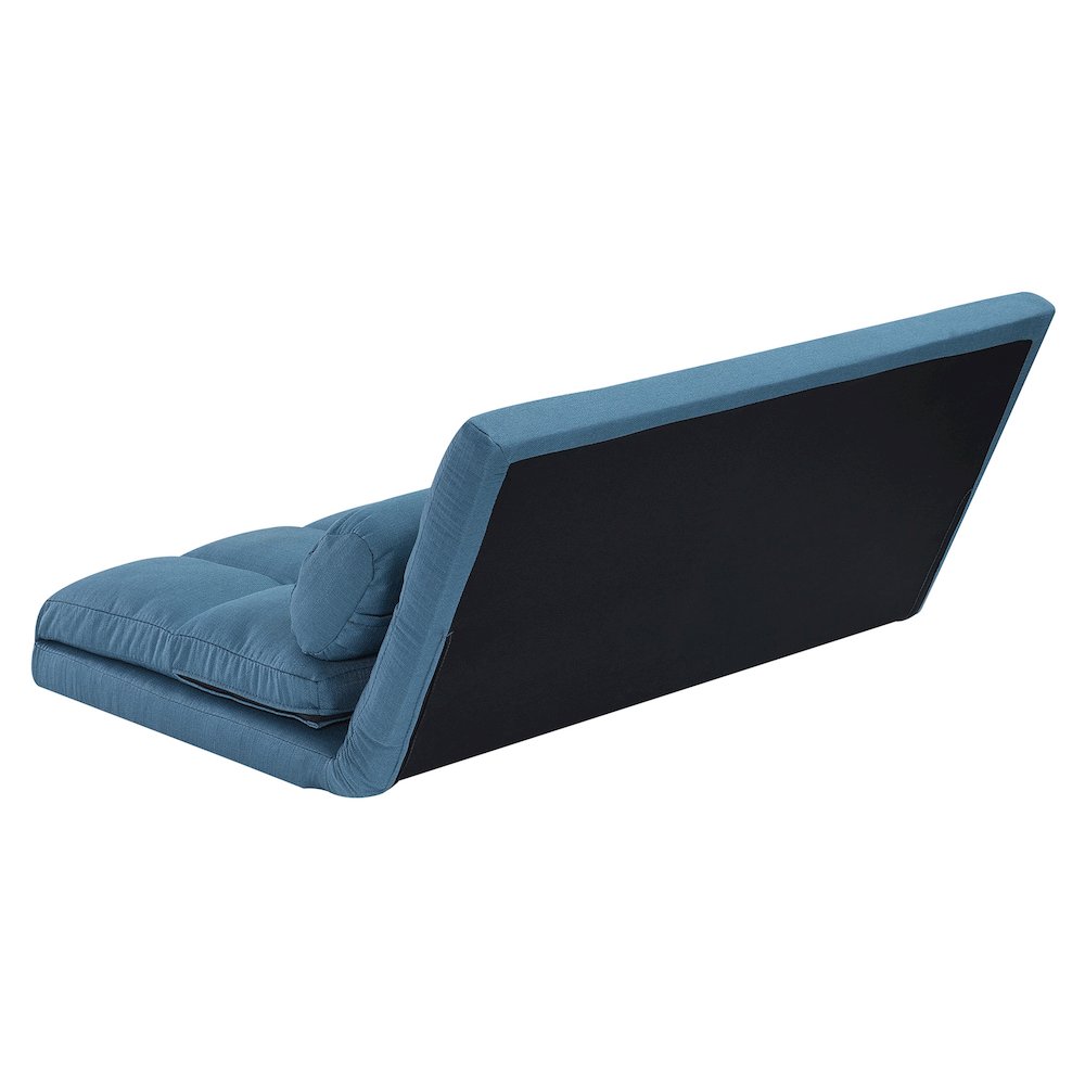 Tri-Fold Foam Folding Mattress and Sofa Bed with Pillows, Blue. Picture 7