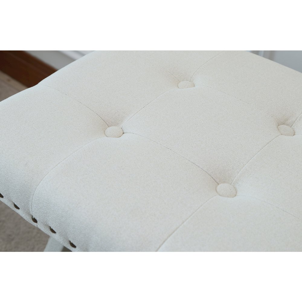 Modern Chic Vanity Stool X-Base Ottoman With Nailhead Trim (Set of 2). Picture 12