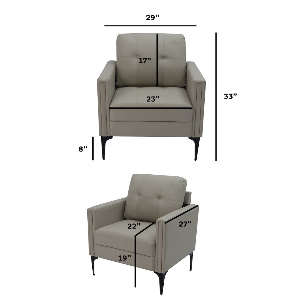 Contemporary Arm Chair, Beige. Picture 3