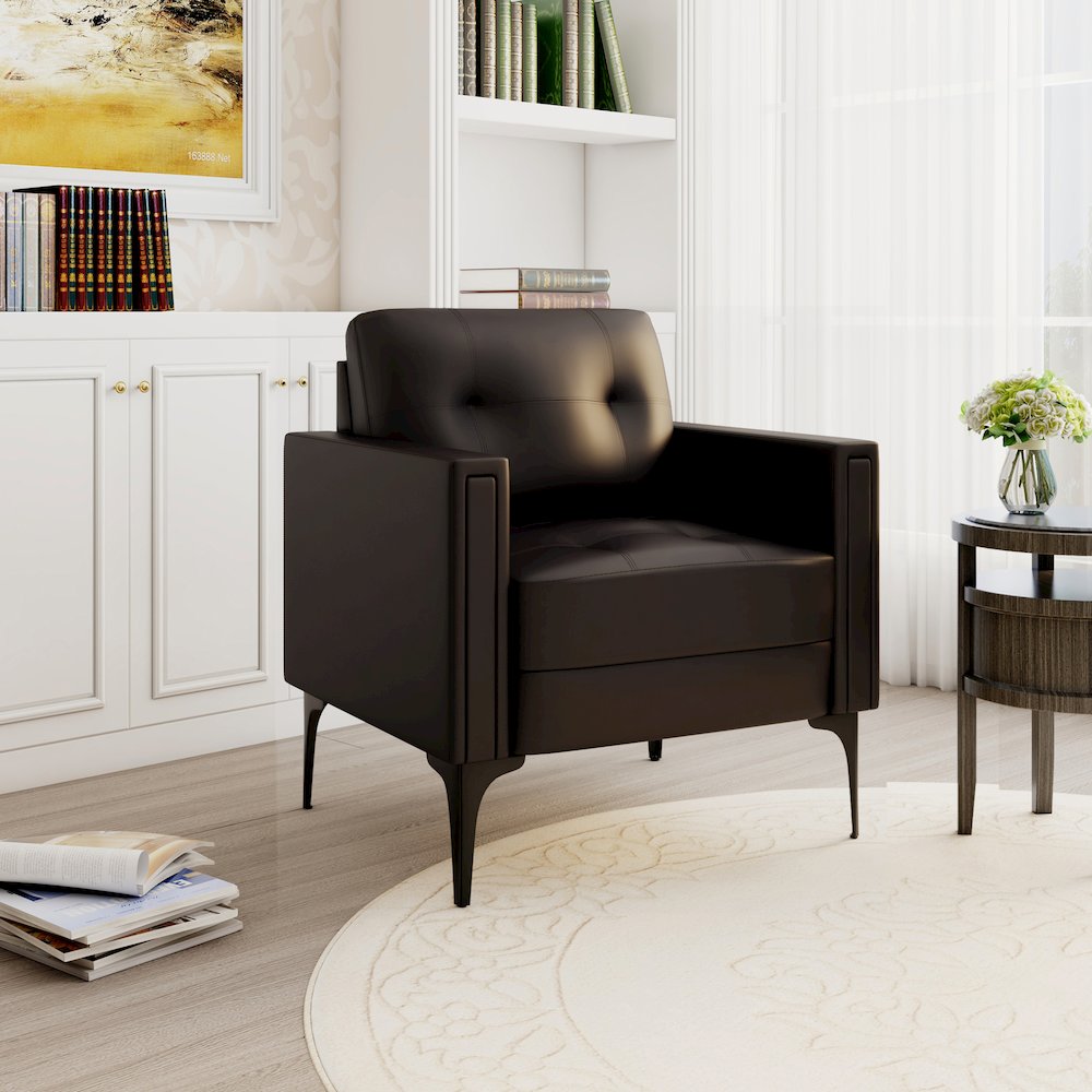 Contemporary Arm Chair, Brown. Picture 2