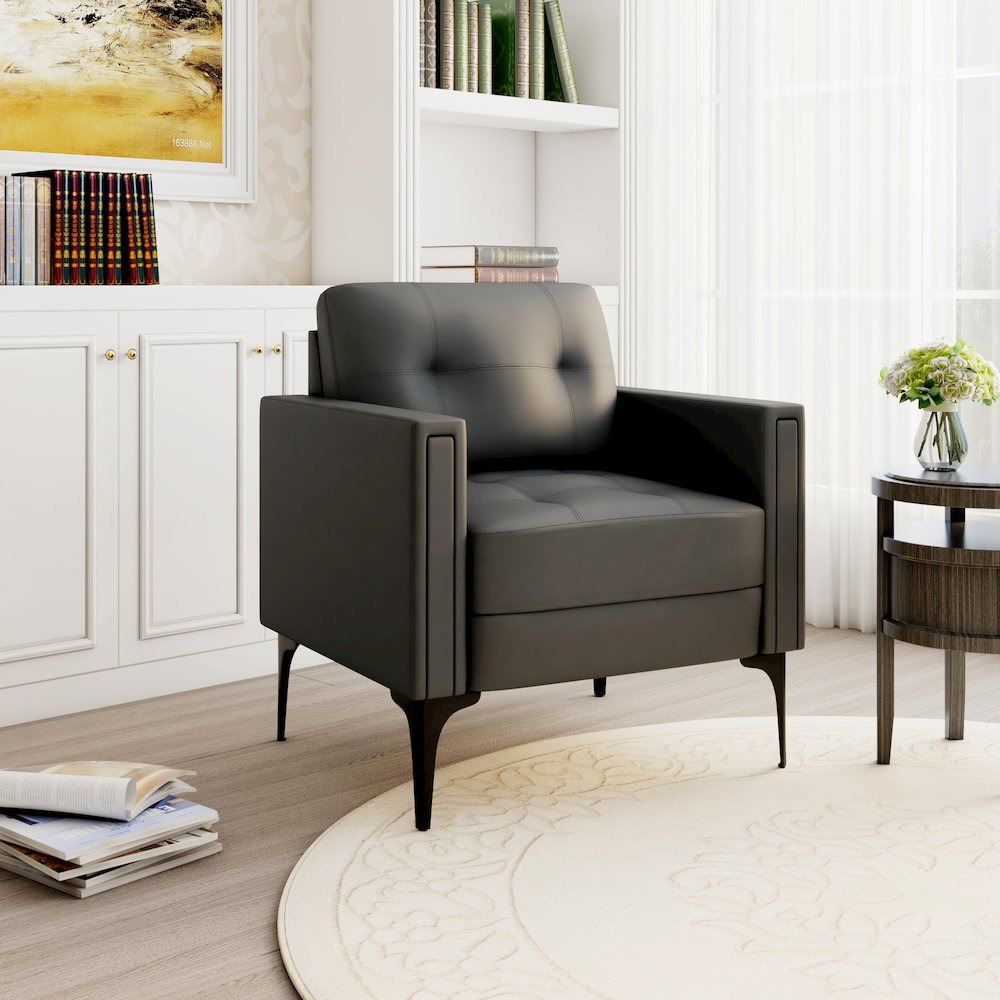 Contemporary Arm Chair, Gray. Picture 2