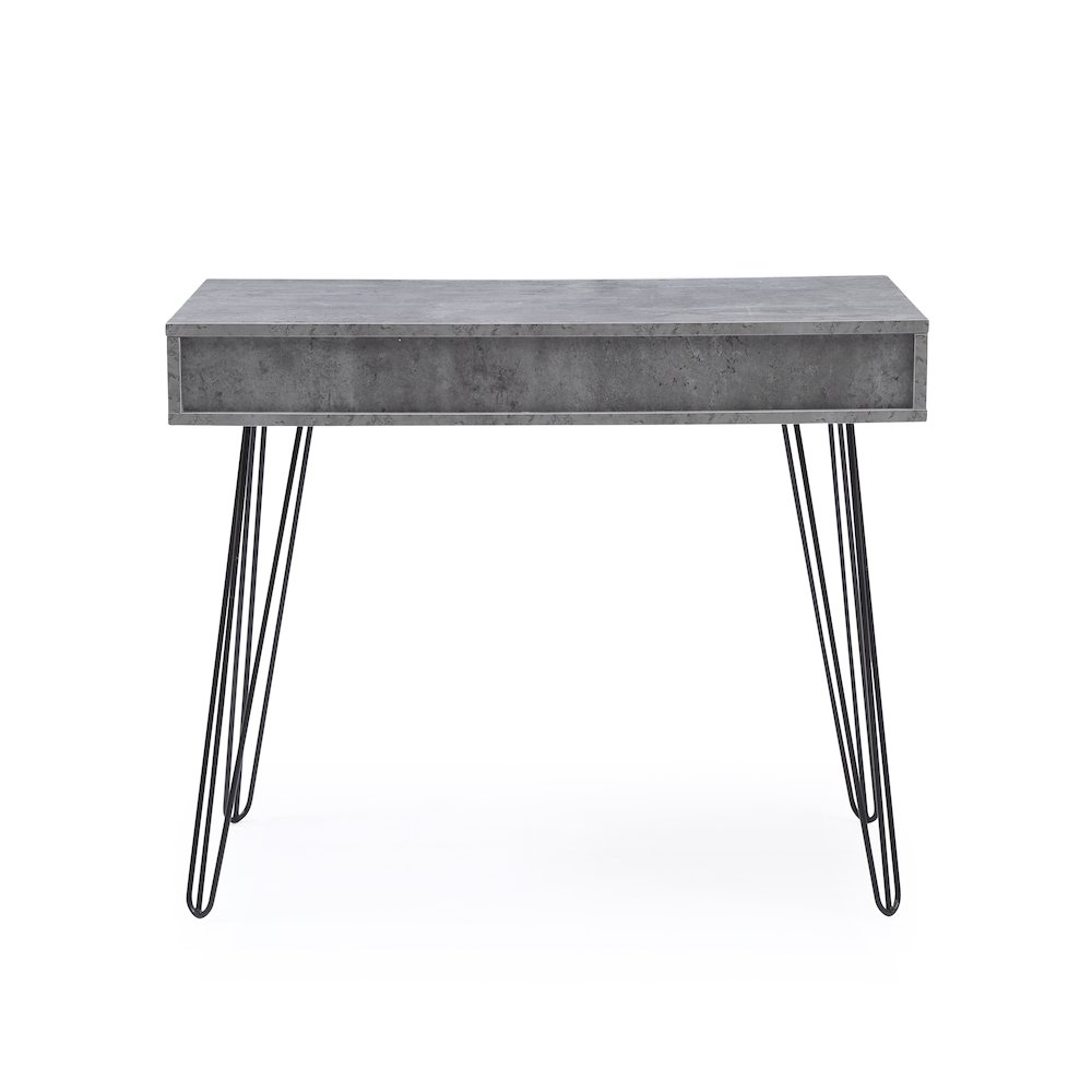 Contemporary Laurel home Office Desk with Storage Drawers and Retro Legs, Black. Picture 5