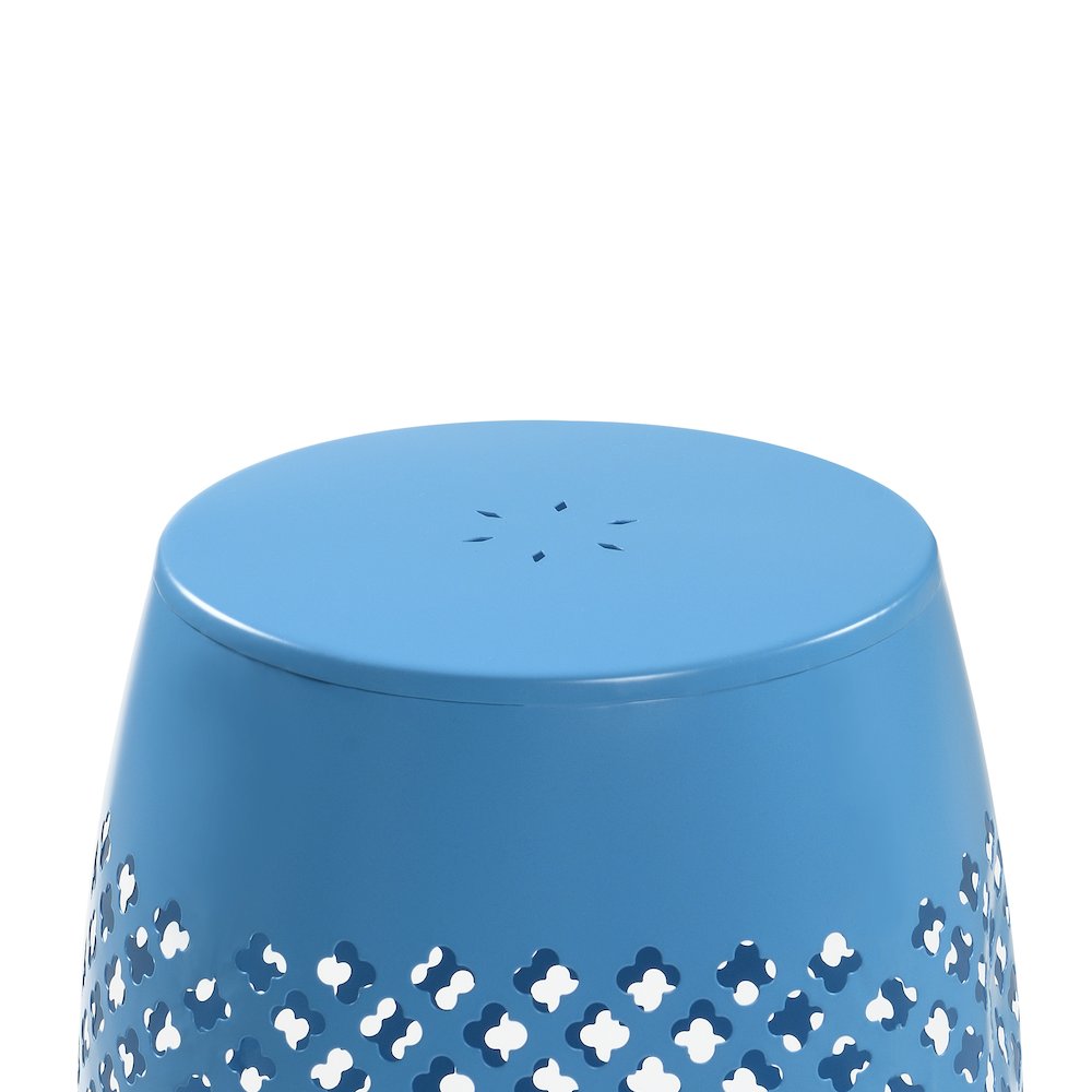 Outdoor Lace Cut Side Table, Blue. Picture 3
