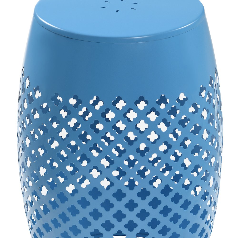 Outdoor Lace Cut Side Table, Blue. Picture 4