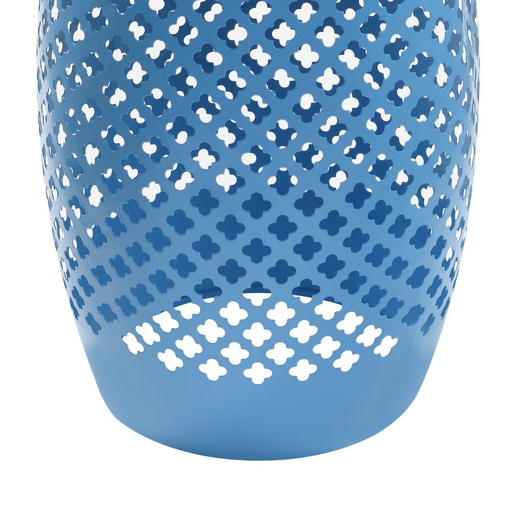 Outdoor Lace Cut Side Table, Blue. Picture 5