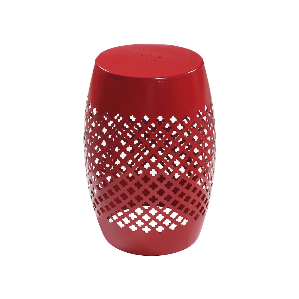 Outdoor Lace Cut Side Table, Red. Picture 1