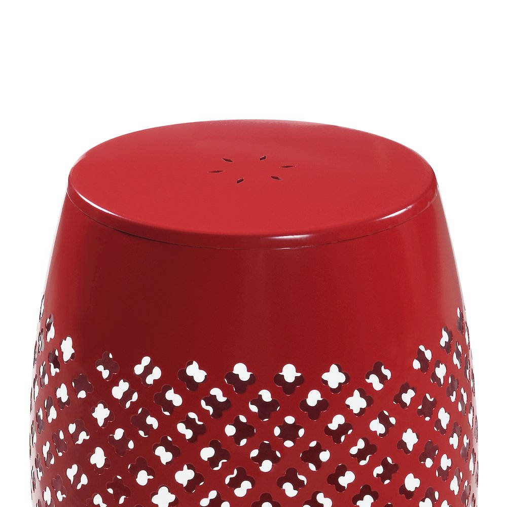 Outdoor Lace Cut Side Table, Red. Picture 3