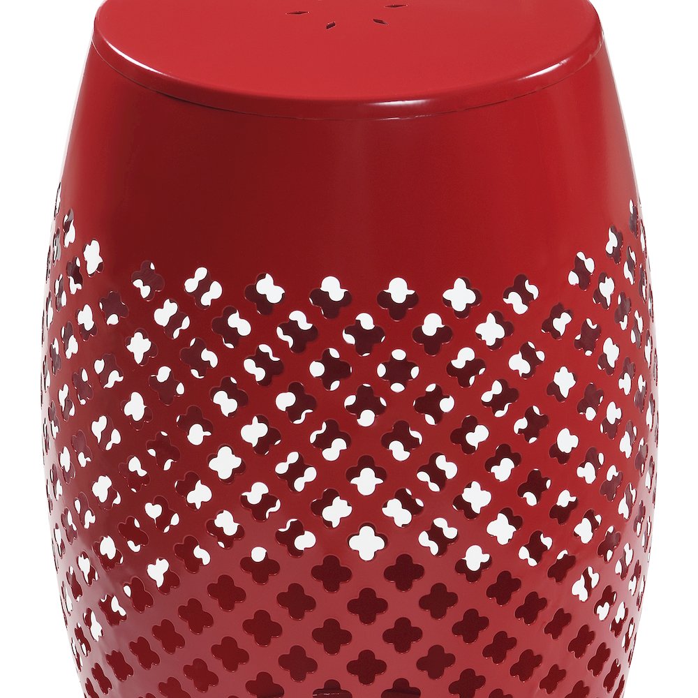 Outdoor Lace Cut Side Table, Red. Picture 4