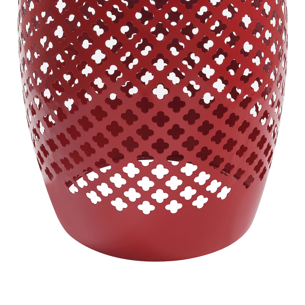 Outdoor Lace Cut Side Table, Red. Picture 5
