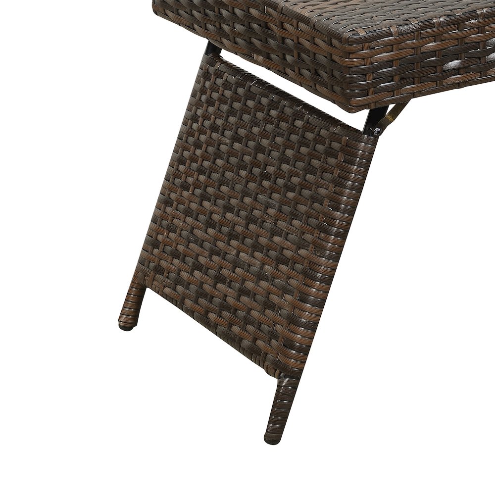 Portable Folding Wicker Table, Brown. Picture 3