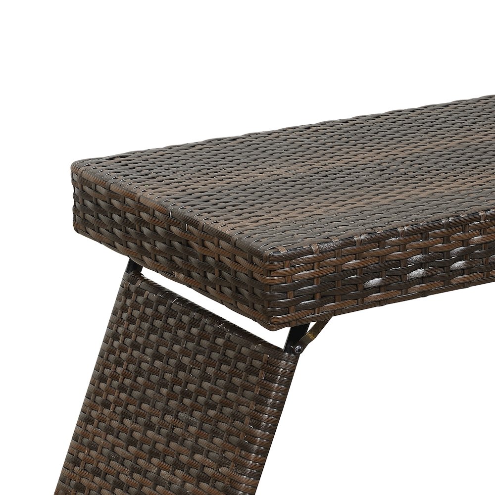 Portable Folding Wicker Table, Brown. Picture 5