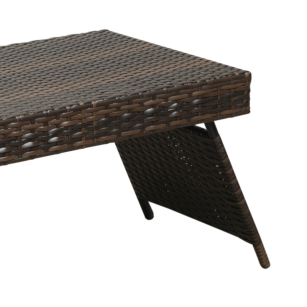 Portable Folding Wicker Table, Brown. Picture 6