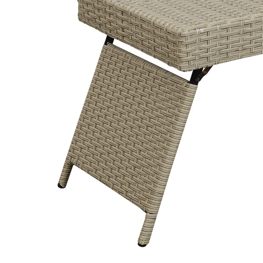 Portable Folding Wicker Table, Grey. Picture 4