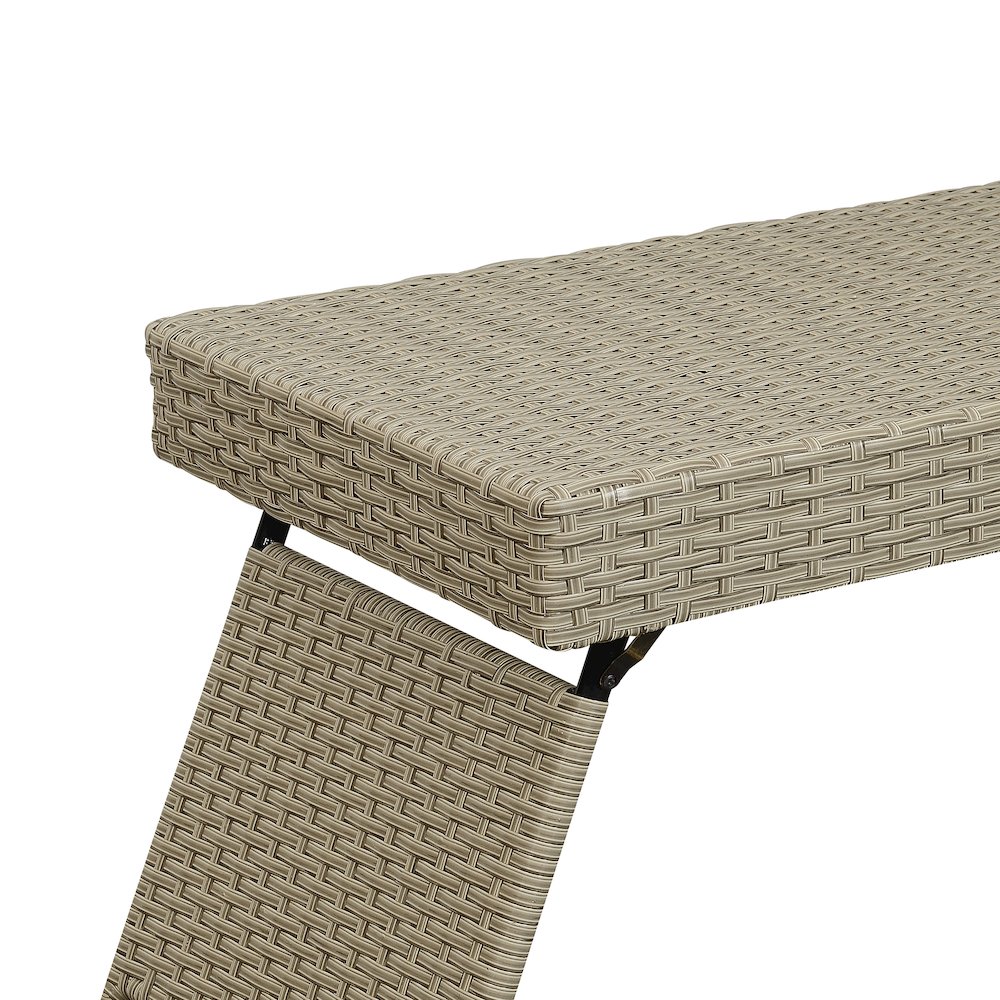 Portable Folding Wicker Table, Grey. Picture 5