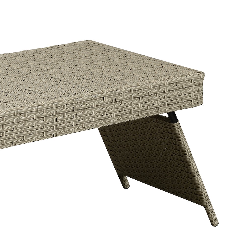 Portable Folding Wicker Table, Grey. Picture 6