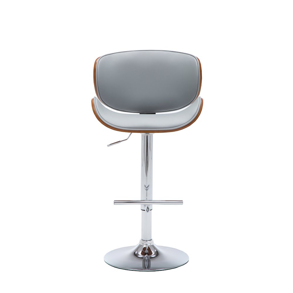 Modern Contemporary Swivel Walnut Bentwood Lift Adjustable Height Bar Stool. Picture 10
