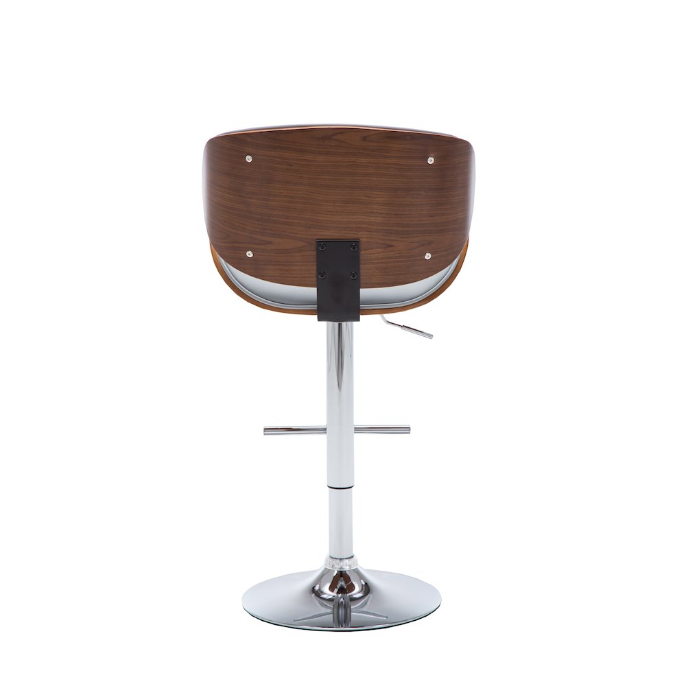 Modern Contemporary Swivel Walnut Bentwood Lift Adjustable Height Bar Stool. Picture 12