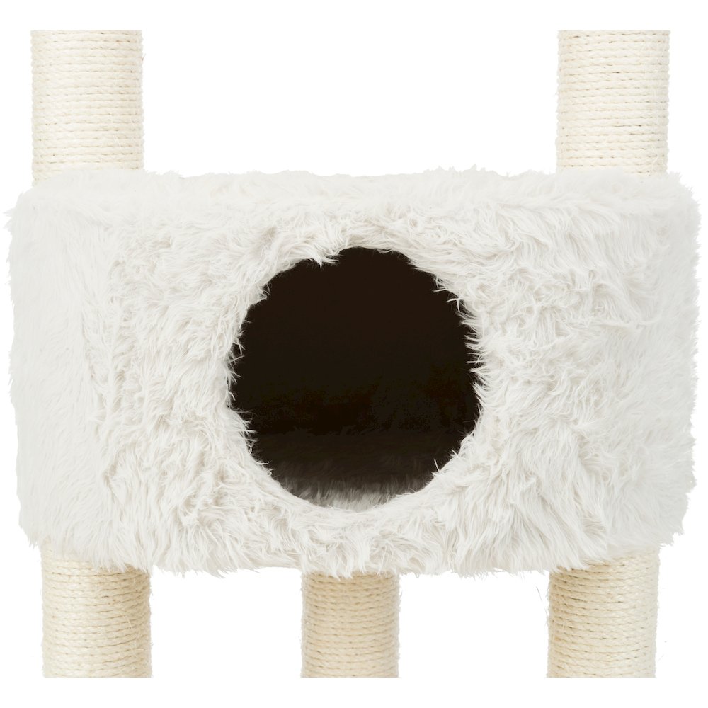 Baza Plush & Jute 52" Cat Tower Scratching Posts Condo Perch Hammock Cat Toy. Picture 6