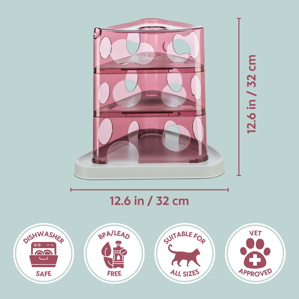 Cheese Tower Strategy Game for Cats, Puzzle Toy, Treat Dispenser. Picture 4