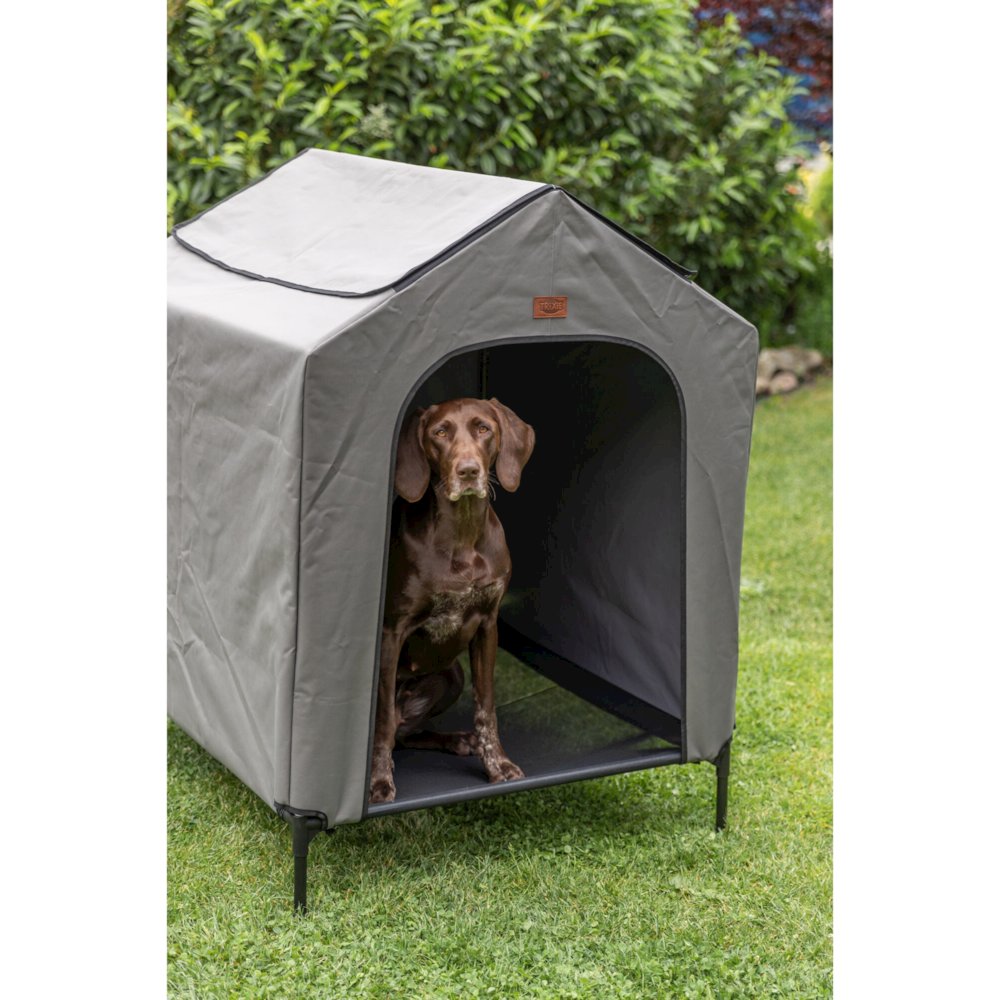 2-in-1 Elevated Portable Dog House or Dog Cot & Tent for Medium-Large Dogs. Picture 8