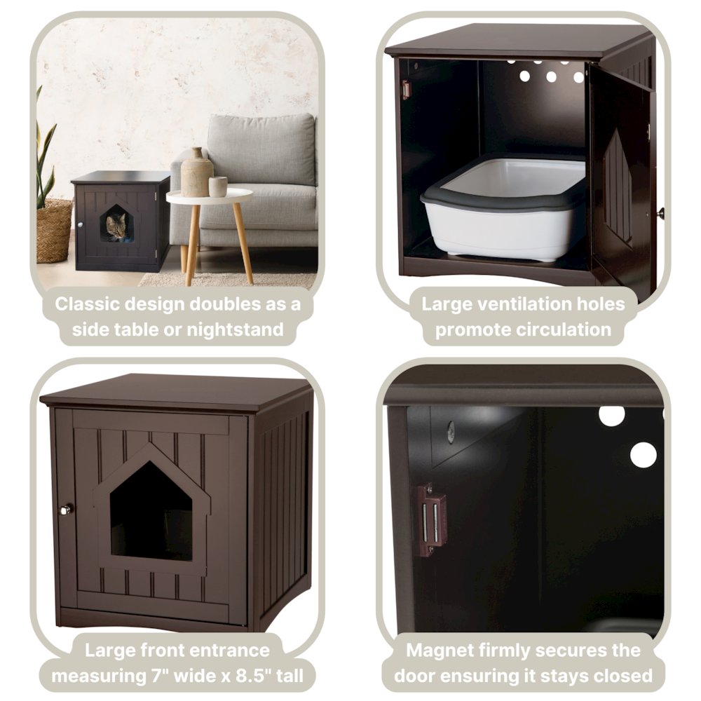 Small Cat Litter Box Enclosure Hidden Litter Indoor Cat Furniture Pet Home. Picture 4