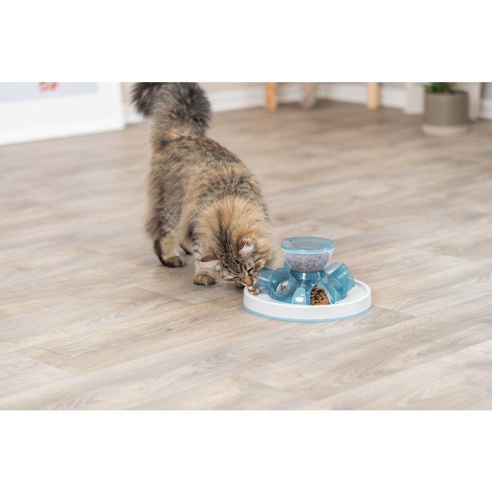 Tunnel Slow Feeder for Cats, Interactive Cat Toy, Pet Food Dispenser, Blue. Picture 3
