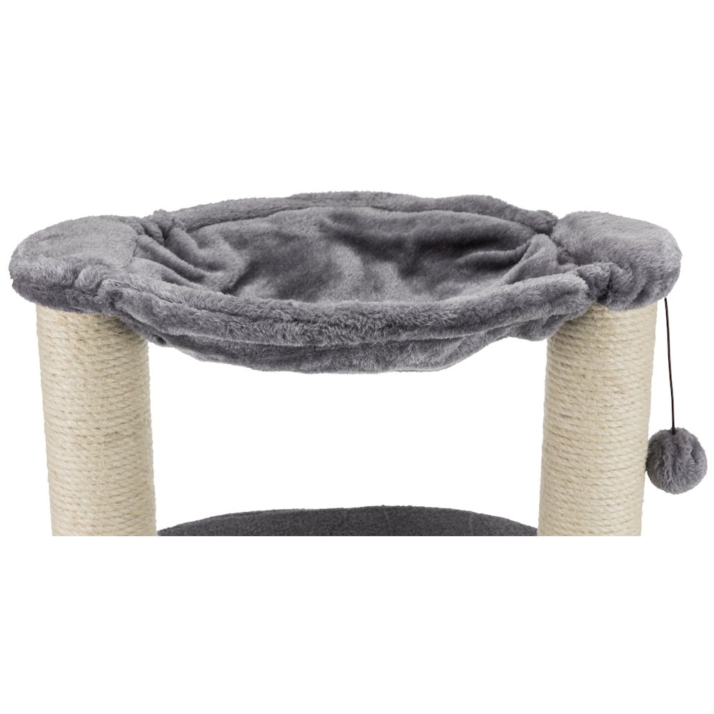 Baza Grande Plush & Sisal 24" Cat Tree, Cat Condo and Hammock, Cat Toy, Gray. Picture 8