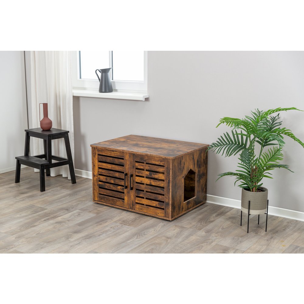 XL Farmhouse Litter Box Enclosure, Hidden Litter Box Cabinet or End Table. Picture 7