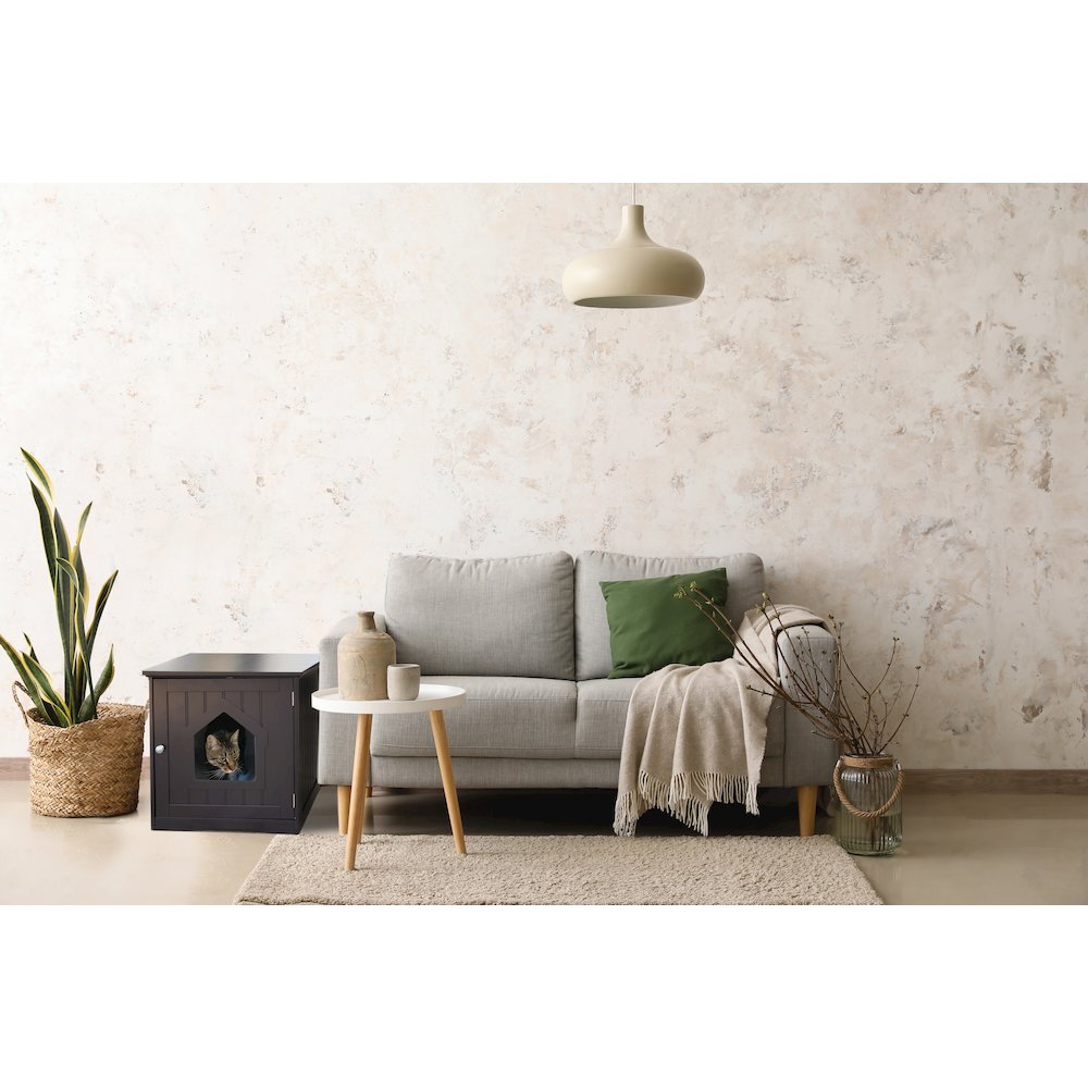 Small Cat Litter Box Enclosure Hidden Litter Indoor Cat Furniture Pet Home. Picture 2