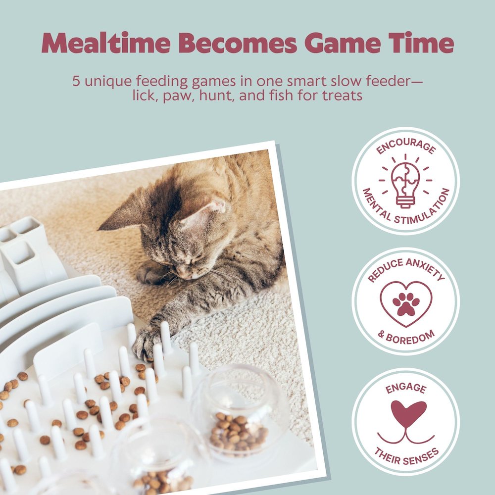 Fun Board Strategy Game for Cats, Puzzle Toy, Treat Dispenser, Interactive Play. Picture 5