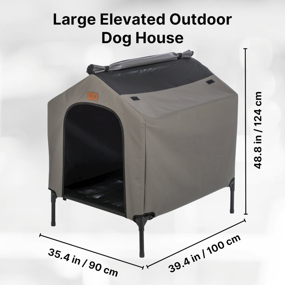 2-in-1 Elevated Portable Dog House or Dog Cot & Tent for Medium-Large Dogs. Picture 4