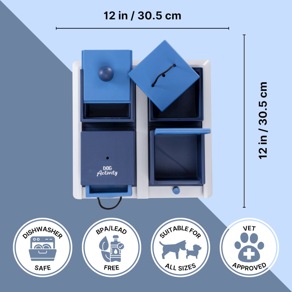 Dog Activity Poker Box 1 Strategy Game, Level 2 Dog Puzzle Toy, Treat Dispenser. Picture 4